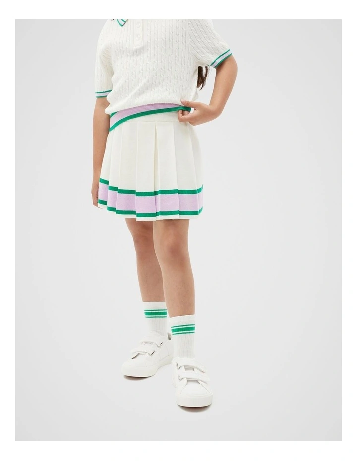 Pleat Knit Skirt in Canvas image 1