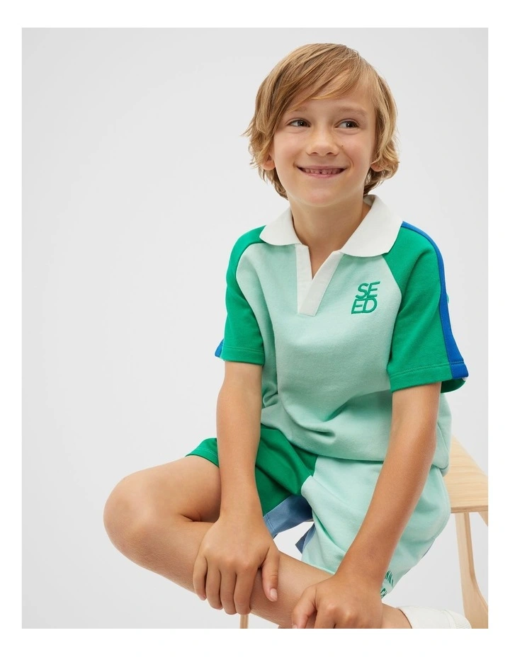 Retro Trophy Polo in Pale Mint image 1
