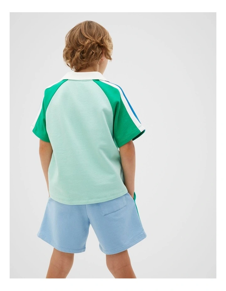 Retro Trophy Polo in Pale Mint image 2