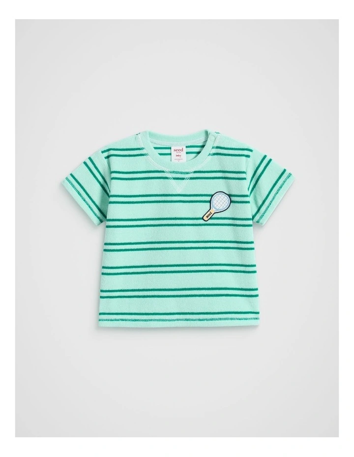 Towelling Tee in Pale Mint image 1