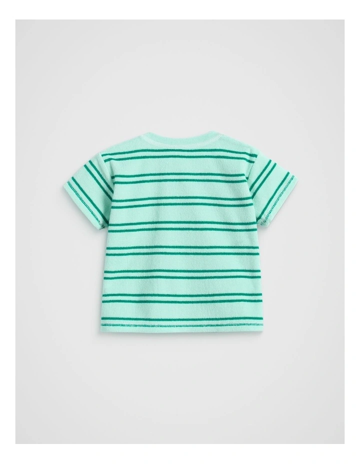Towelling Tee in Pale Mint image 2