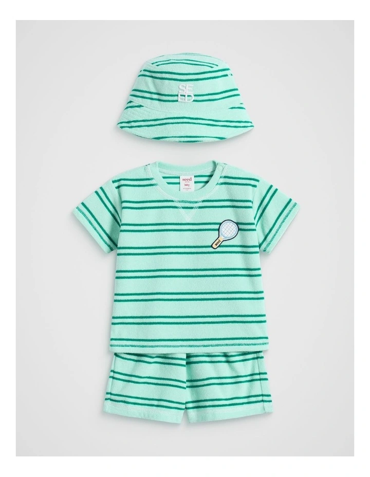 Towelling Tee in Pale Mint image 3