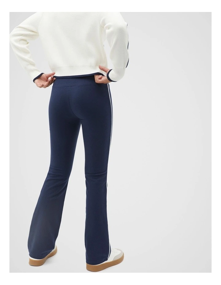 Piped Flare Legging in New Navy image 2