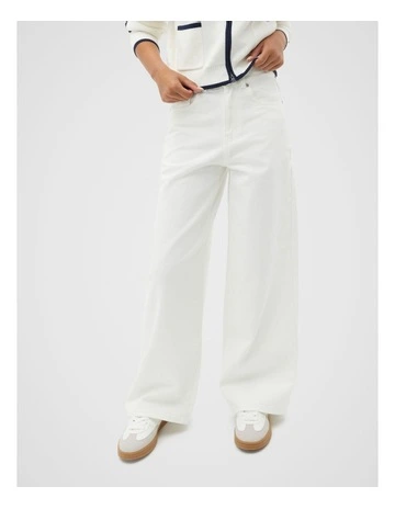Essential Wide Leg Jeans in Light Cream