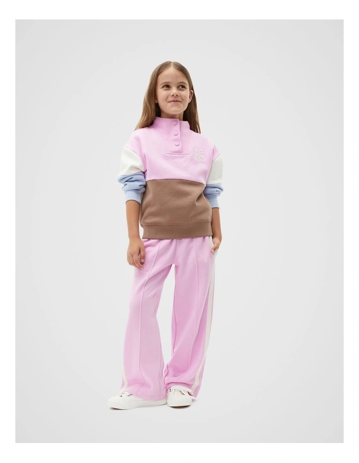 Essential Logo Zip Sweat Top in Fairy Floss image 3