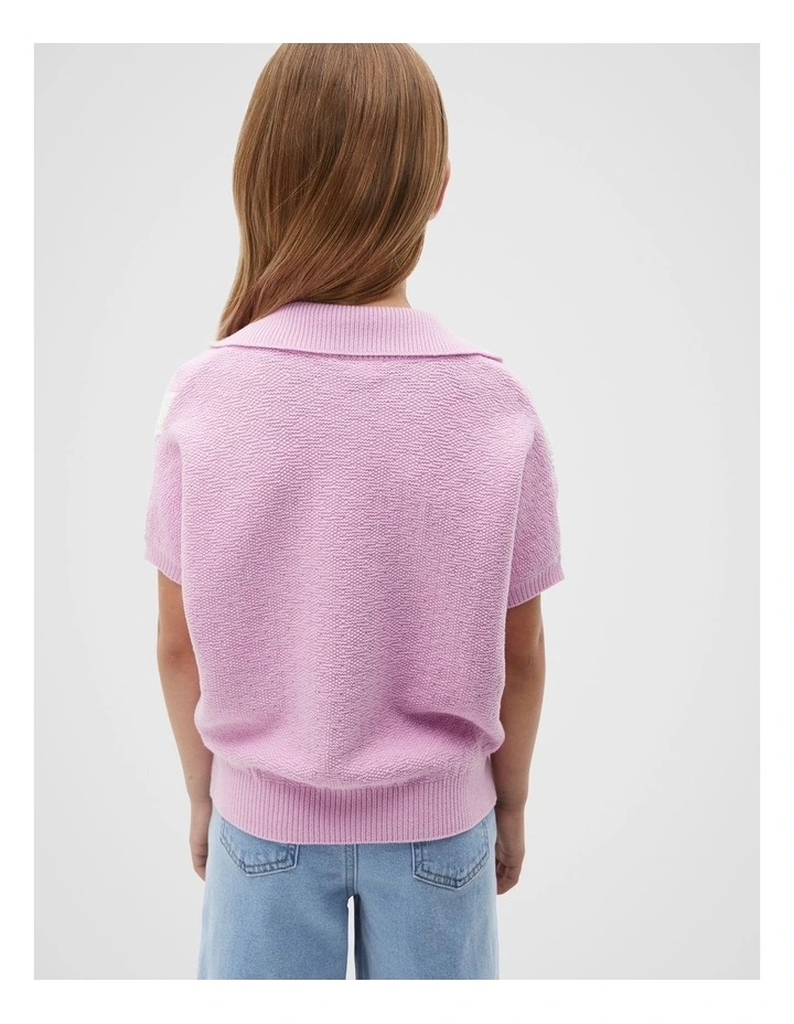 Sporty Knit Tee in Fairy Floss image 2