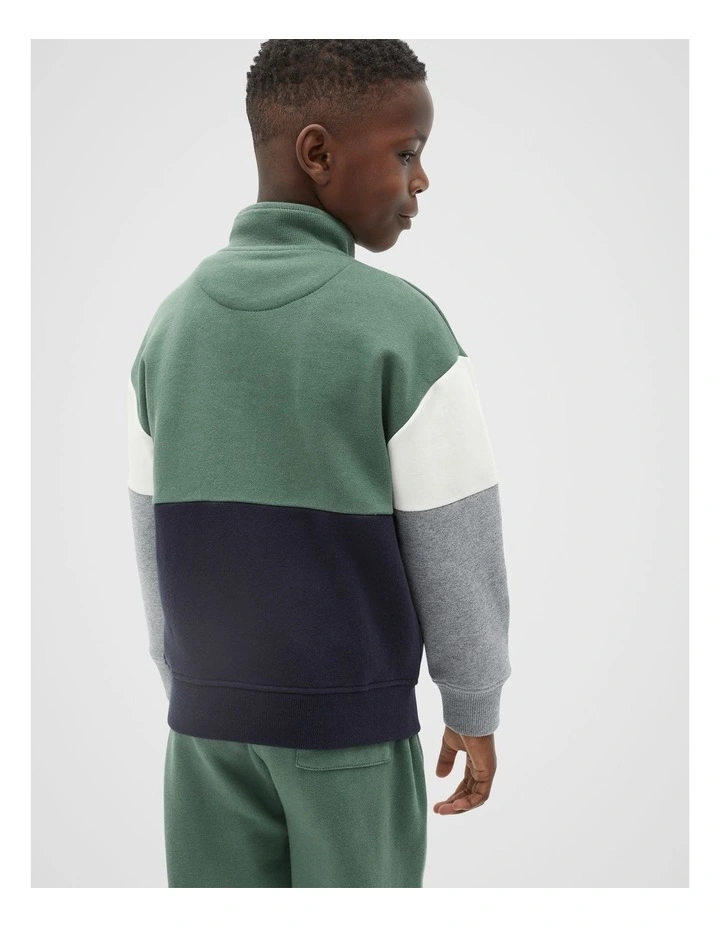 Essential Logo Snap Sweat in Multi image 2