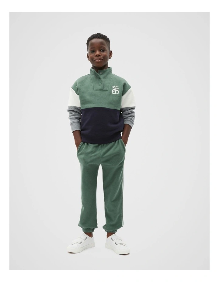 Essential Logo Snap Sweat in Multi image 3