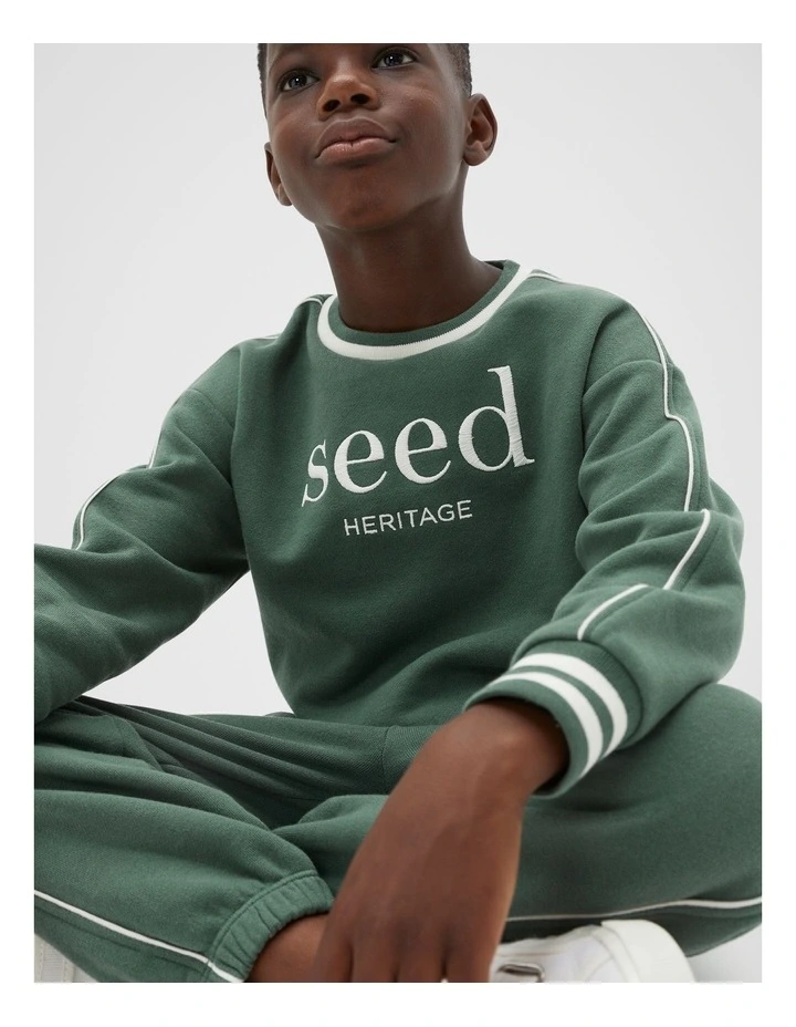 Core Logo Sweat in Khaki image 1