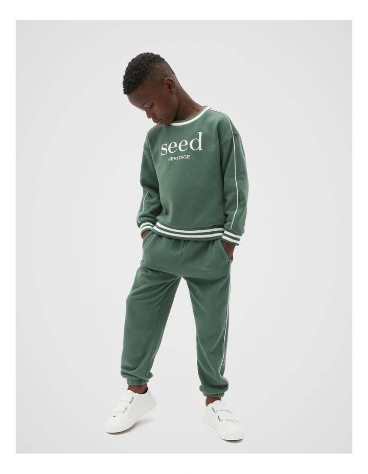 Core Logo Sweat in Khaki image 3