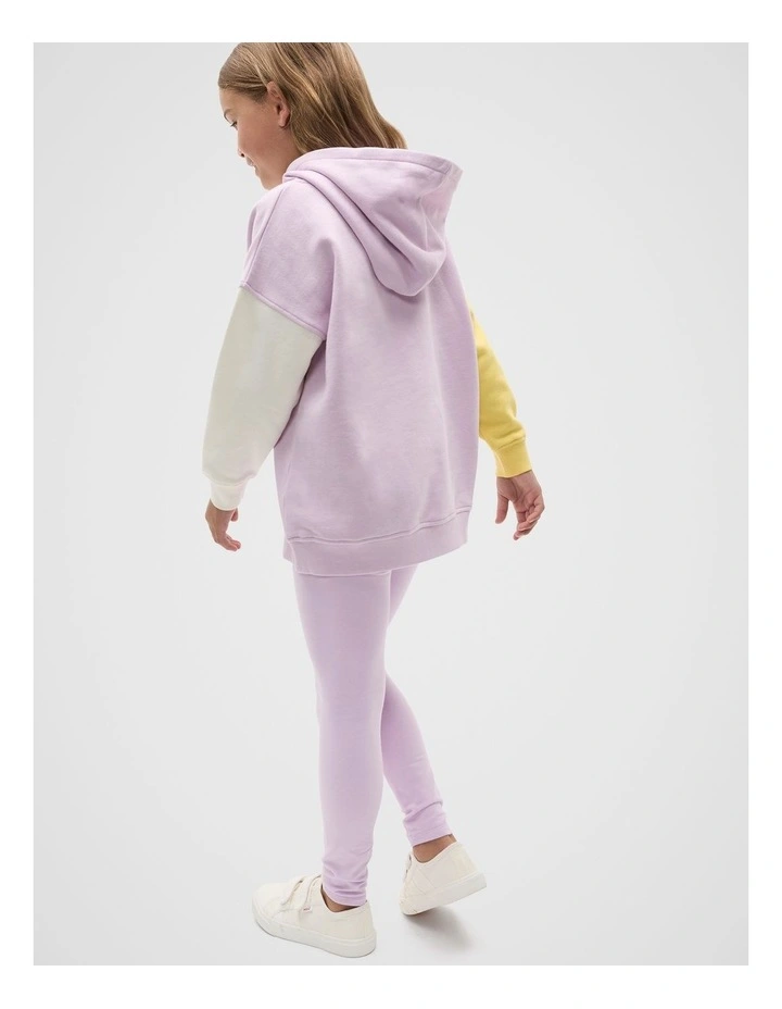 Colour Block Logo Hoodie in Soft Lilac image 2