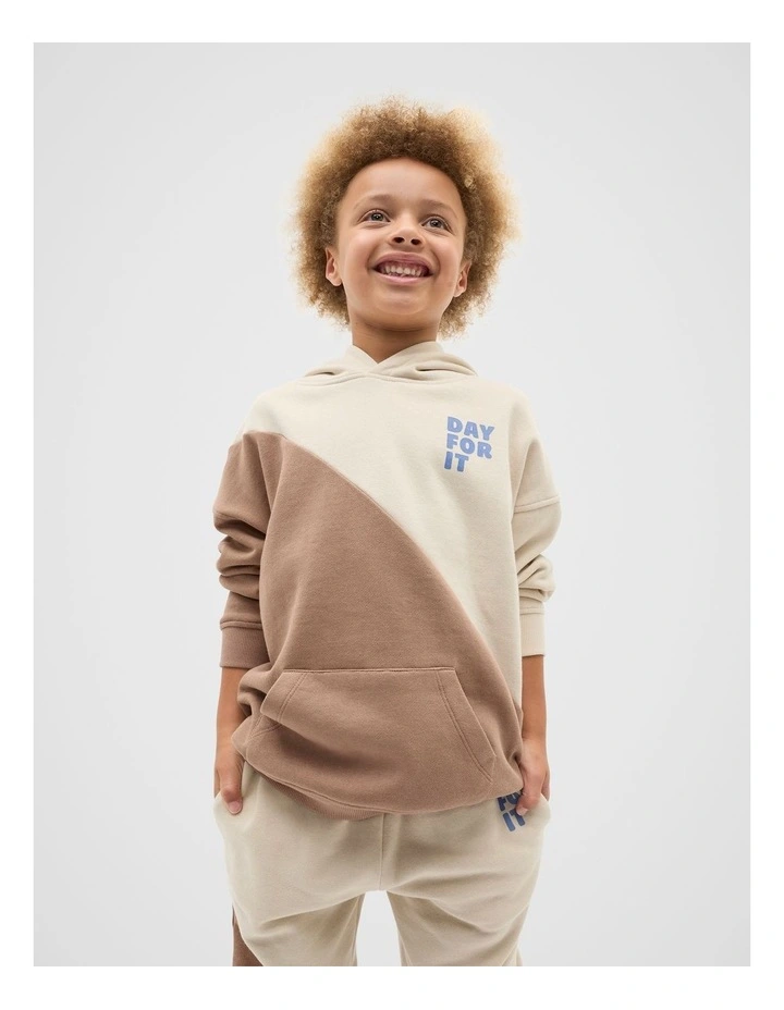 Spliced Hoodie in Chocolate Shake image 1