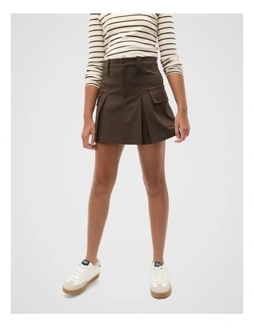 Cargo Pocket Skirt in Dark Espresso