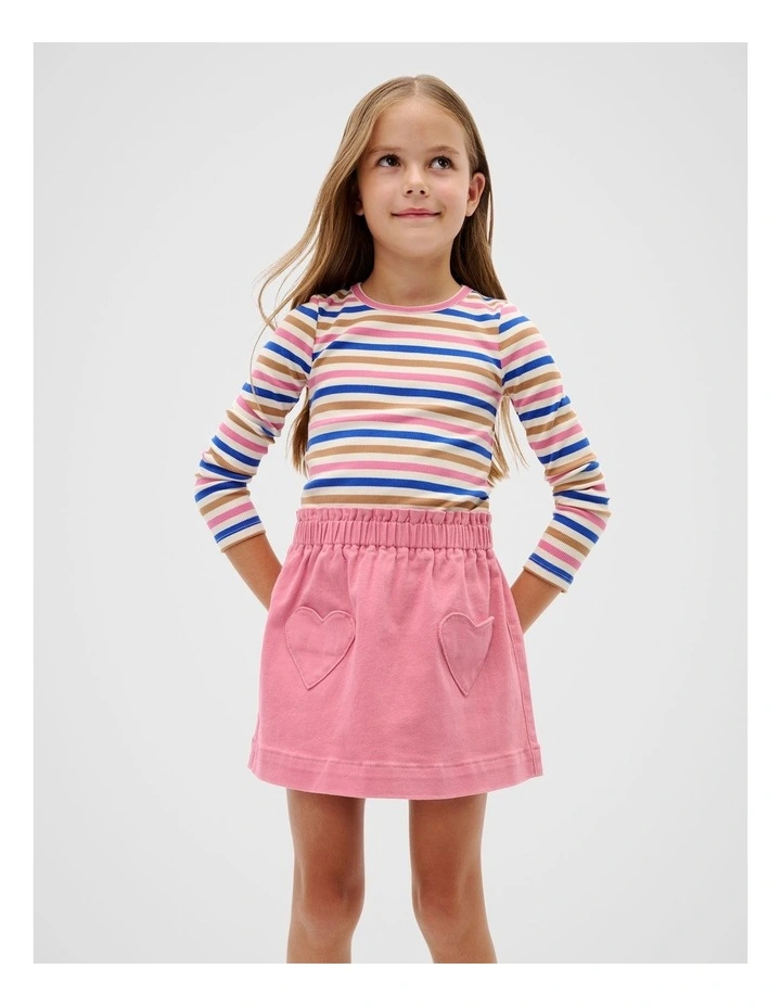 Stripe Rib Tee in Multi image 1