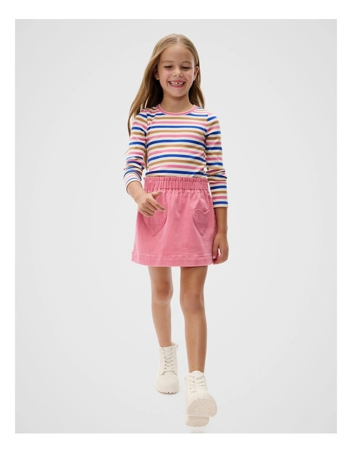 Stripe Rib Tee in Multi image 3