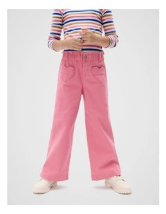 Heart Denim Jeans in Raspberry