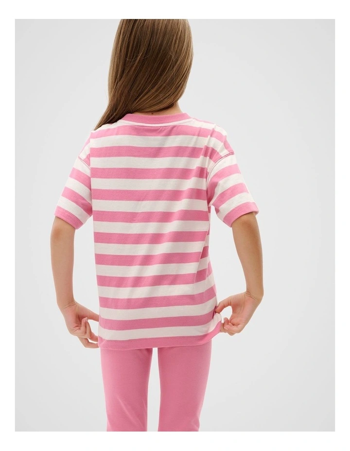 Core Stripe Tee in Raspberry image 2