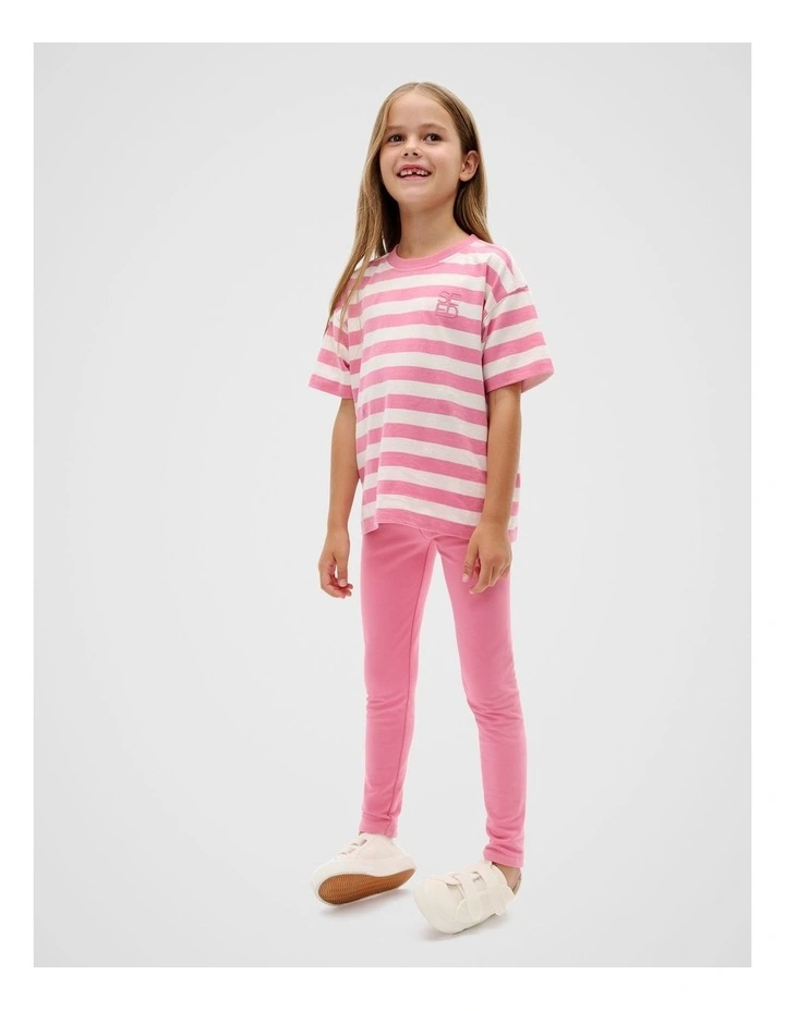 Core Stripe Tee in Raspberry image 3