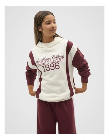 Varsity Hoodie in Deep Berry