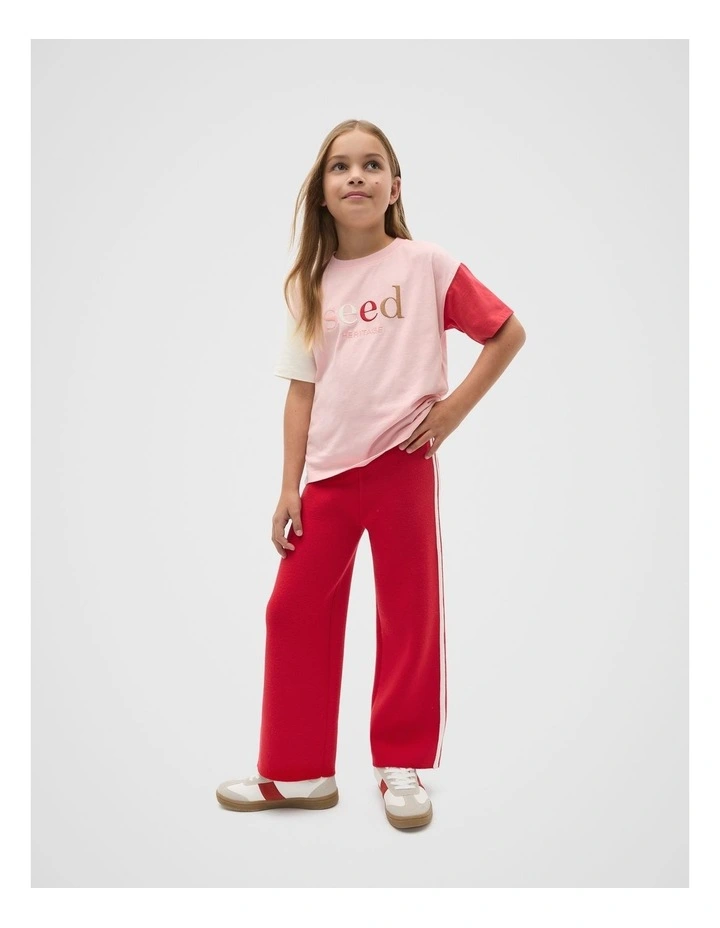 Colourblock Logo Tee in Rose Petal image 3