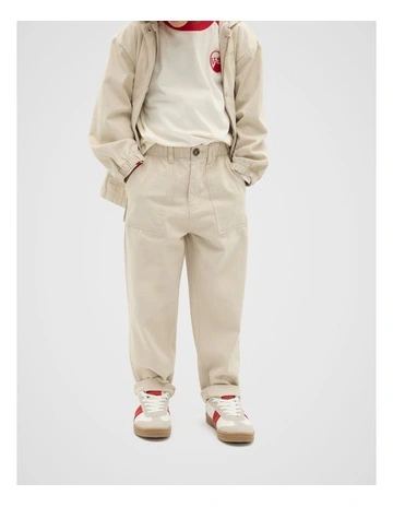 Relaxed Barrel Pant in Cool Stone
