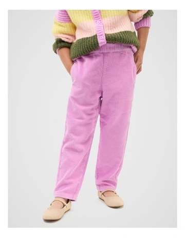 Elasticated Cord Pant in Fairy Floss