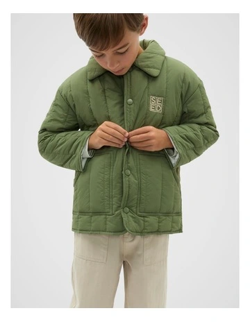 Quilted Jacket in Dark Sage