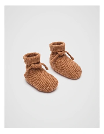 Knit Booties in Pumpkin Spice