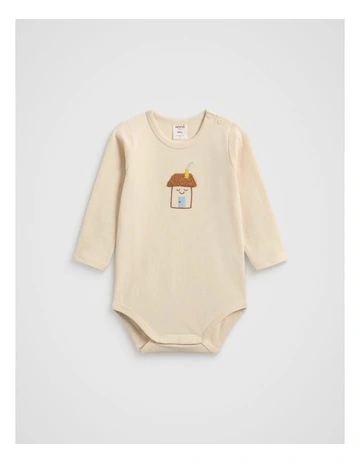 Happy House Bodysuit in Soft Cream