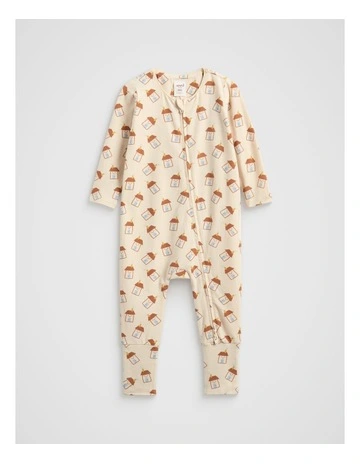 Happy House Zipsuit in Soft Cream