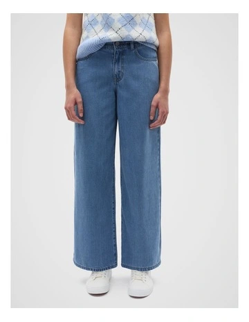 Soft Wide Leg Jean in Mid Wash