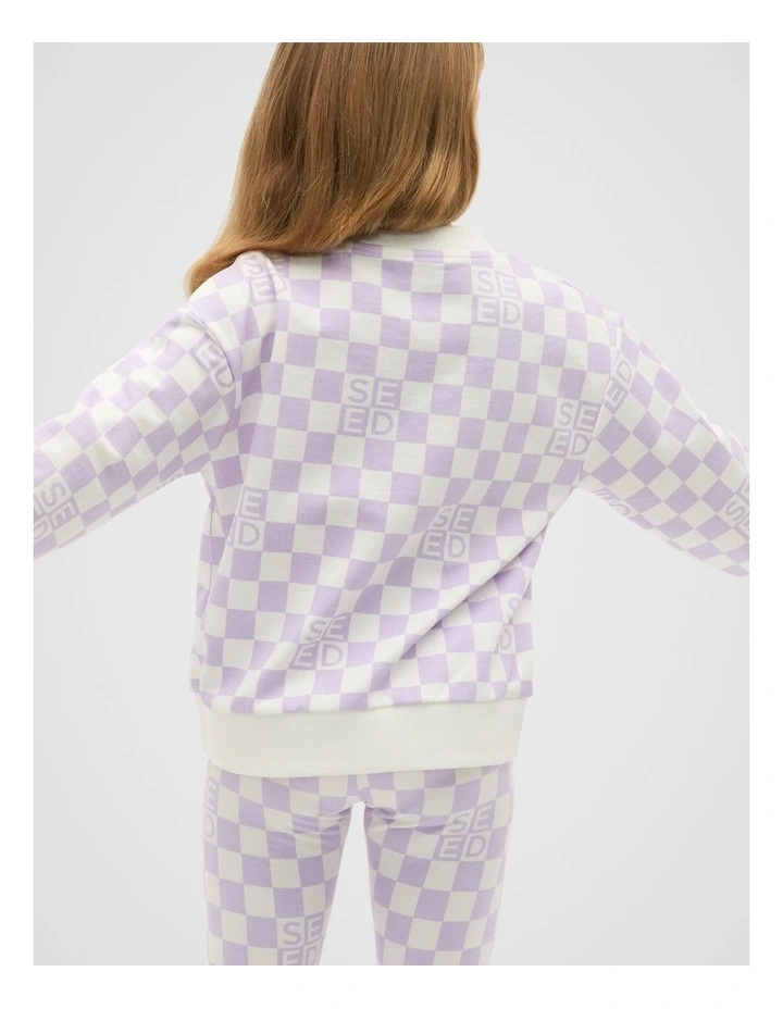 Check Logo Sweat Top in Lavender image 2