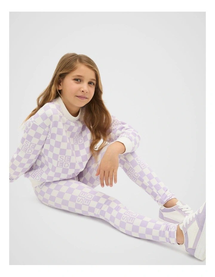 Check Logo Sweat Top in Lavender image 3