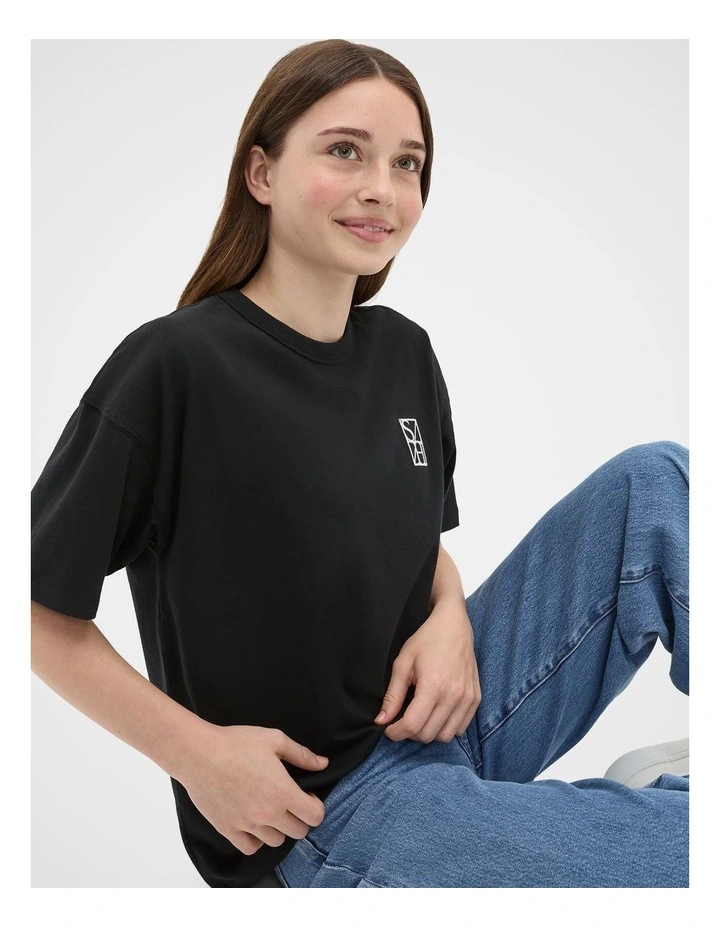 Oversized Logo Tee in Black image 1