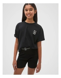 Oversized Logo Tee in Black