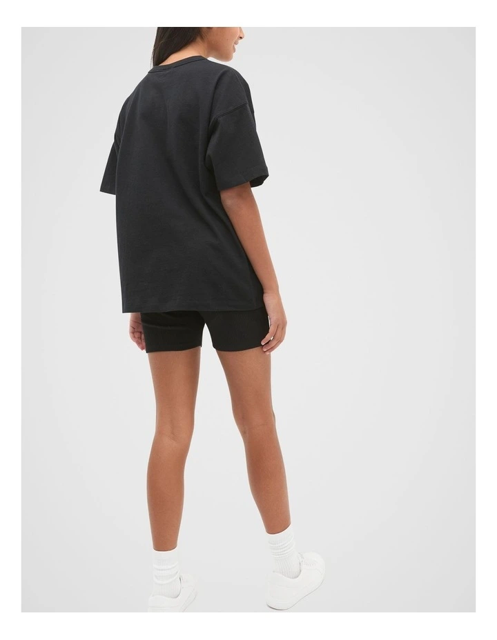 Oversized Logo Tee in Black image 2