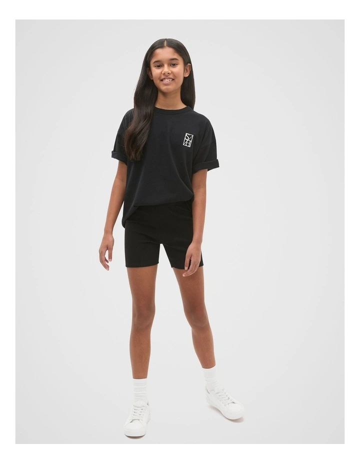 Oversized Logo Tee in Black image 3