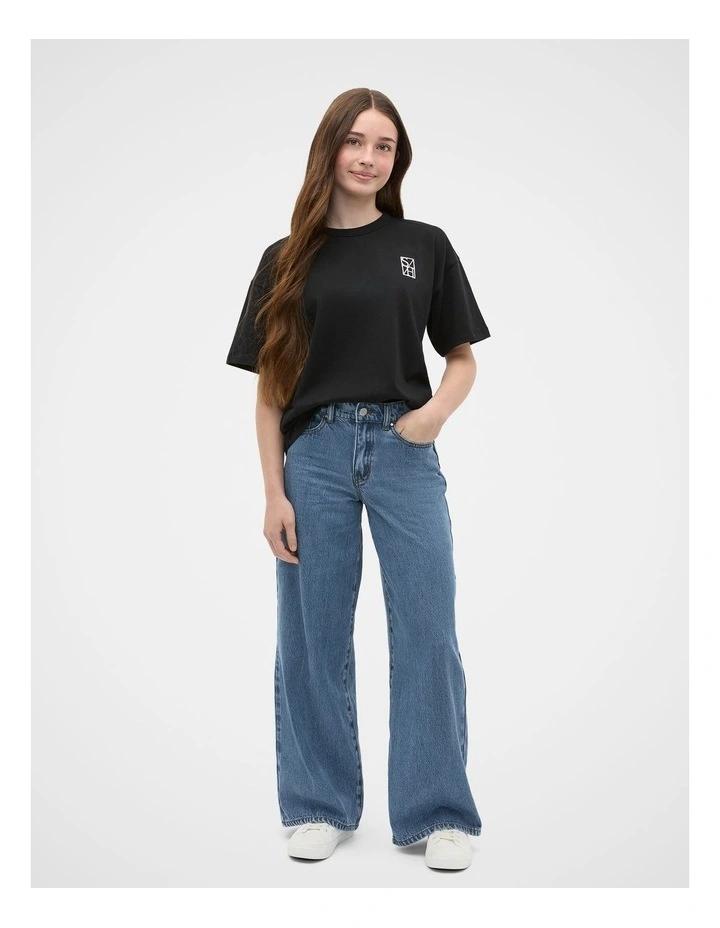 Oversized Logo Tee in Black image 4