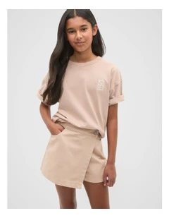Oversized Logo Tee in Neutral