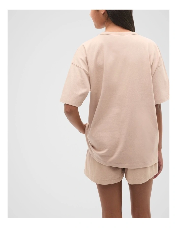 Oversized Logo Tee in Neutral image 2