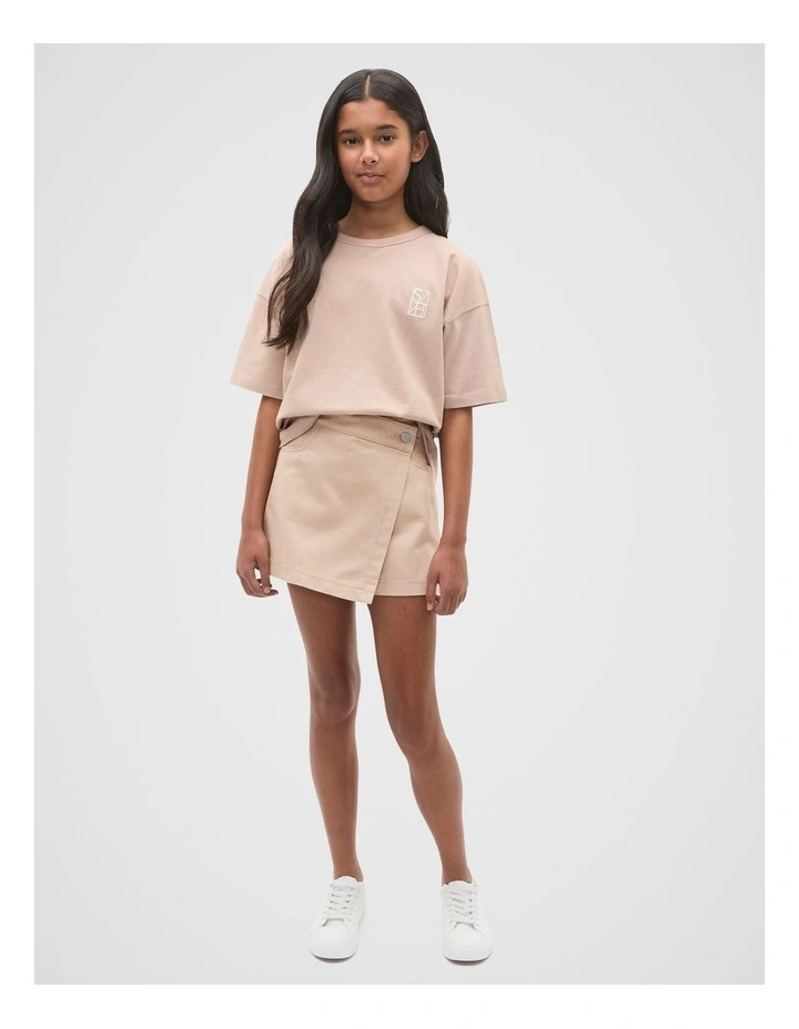Oversized Logo Tee in Neutral image 3