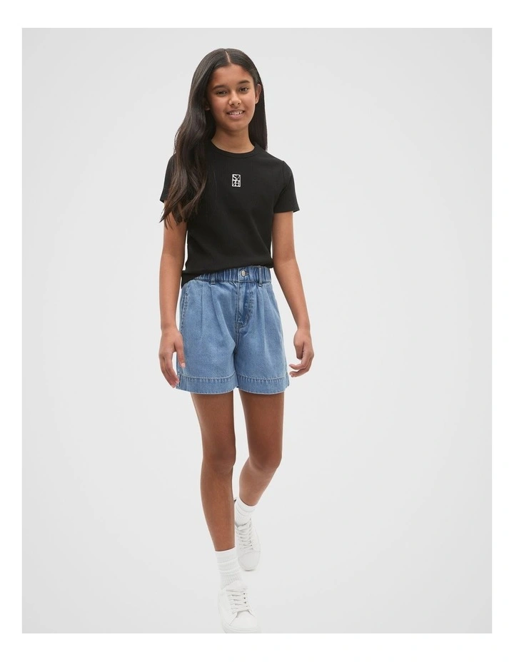 Core Logo Rib Tee in Black image 3