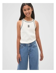 Core Logo Rib Tank in Canvas