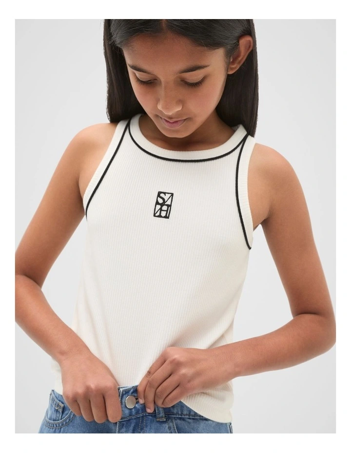 Core Logo Rib Tank in Canvas image 4