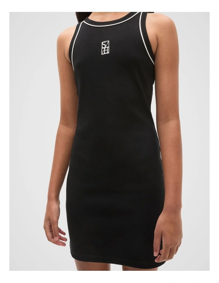 Logo Tank Dress in Black image 4
