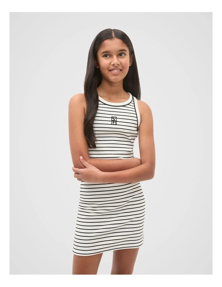 Logo Tank Dress in Canvas Stripe image 1