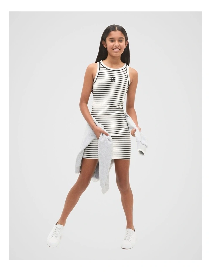 Logo Tank Dress in Canvas Stripe image 3