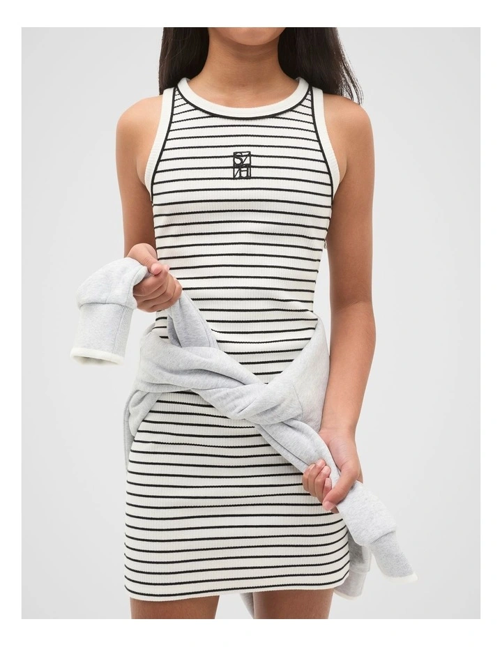 Logo Tank Dress in Canvas Stripe image 4