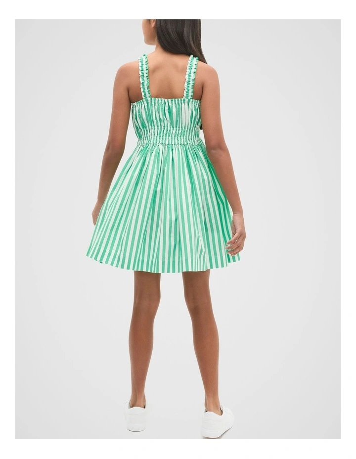 Stripe Smocked Dress in Jewel Green image 2