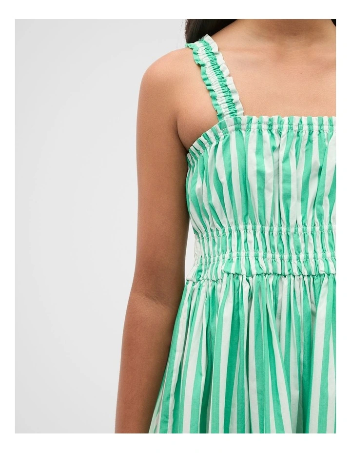 Stripe Smocked Dress in Jewel Green image 4